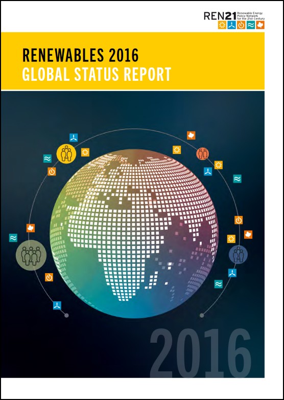 Der Zubau erneuerbarer Energiekapazität für die Stromproduktion verzeichnete mit 147 Gigawatt (GW) den größten Anstieg seiner Geschichte, so der Renewables 2016 Global Status Report. (Foto: REN21)